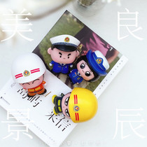 Blue Friends series car hand decoration decoration fireman Cartoon Doll fire alarm gift