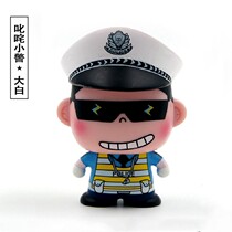 (All-powerful little police)Police doll car hand-made ornaments Traffic police cartoon doll model gifts