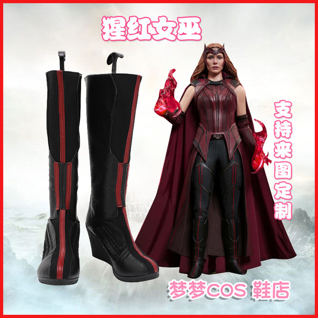 A3472 Marvel WandaVision Scarlet Witch Scarlet Witch COS shoes COSPLAY shoes customized with pictures