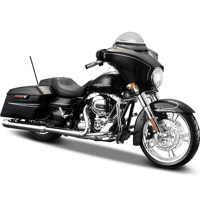 Harley Davidson, мотоцикл, реалистичная модель автомобиля, черная игрушка, масштаб 1:12