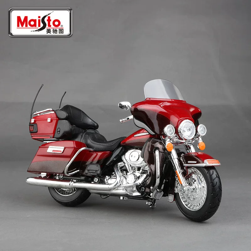 Harley Davidson, мотоцикл, реалистичная модель автомобиля, черная игрушка, масштаб 1:12