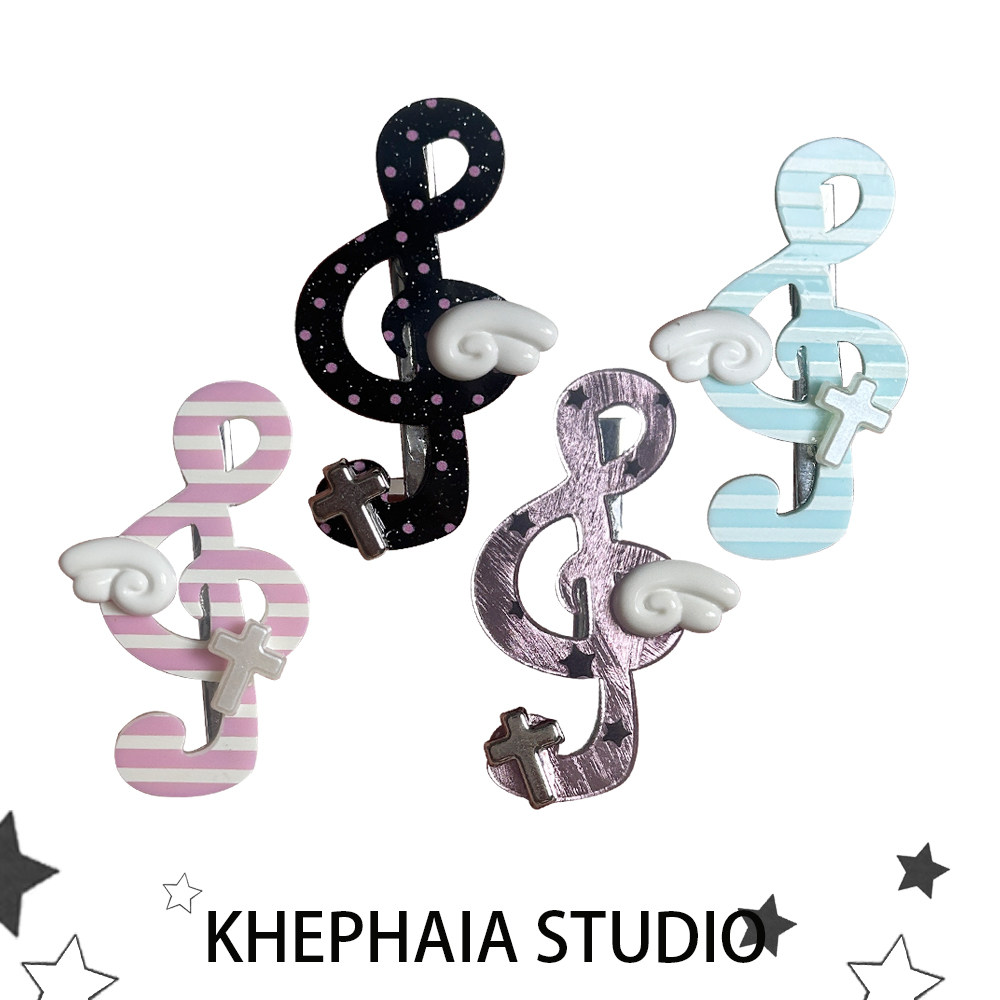 KHEPHAIA古早感幸运音符发夹少女百搭刘海夹甜美学生侧边夹发饰