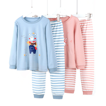 Girls autumn clothes set cotton spring and autumn childrens underwear warm inside wearing female boy boy baby pajamas autumn pants