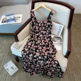 Летняя одежда, комплект, платье, юбка, платье-комбинация, кардиган, большой размер, подходит для полных девушек, французский стиль, в цветочек