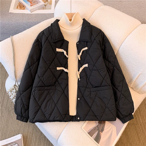 Демисезонный цветной модный лонгслив, пуховик с пухом, большой размер, подходит для полных девушек