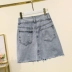 Cộng với size hè hè 2020 cô em gái mới mập mạp váy denim nhỏ 200 pounds váy a-line mỏng - Cộng với kích thước quần áo