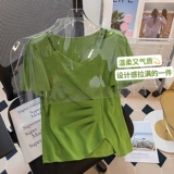 Модная летняя одежда, футболка с коротким рукавом, большой размер, подходит для полных девушек, городской стиль, по фигуре