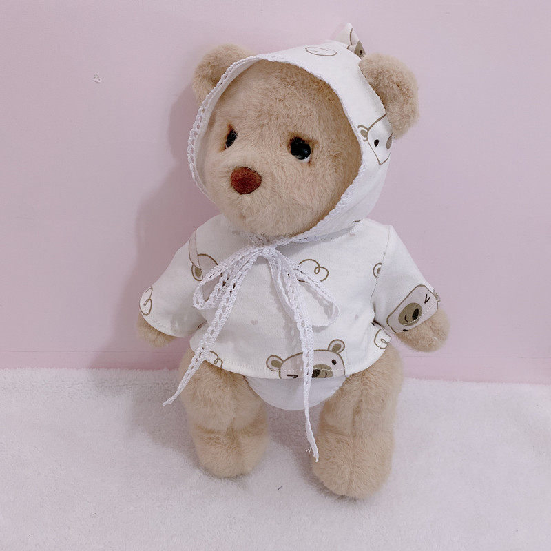 Lina Bear Handmade Plush Teddy Bear Beating Undershirt Girl Hearts Pyjamas Pants Sets 30cm