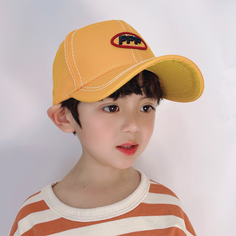 Spring children's baseball cap slim section male and female sunshave cap adjustable large peak sun protection duck tongue cap baby hat summer