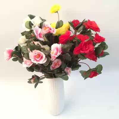 Single bunch of azalea azalea fake bouquet silk flower decoration flower bed shopping mall decoration outdoor engineering simulation floral art