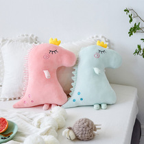 Cartoon Cute Ins Crown Dinosaur Hug Pillow Children Girls Cloth Dolls Paparazzi Gift Plush Toy Lean