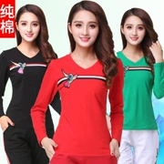 Doraphine Square Dance Top V-cổ Thủy thủ Trang phục Khiêu vũ Thương hiệu Mới Cotton Thêu Trang phục Khiêu vũ Váy Quần áo Khiêu vũ - Khiêu vũ / Thể dục nhịp điệu / Thể dục dụng cụ