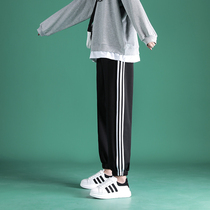 Sports pants womens loose feet spring and autumn casual pants cotton nine-point small man autumn and winter plus velvet padded pants