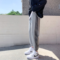 Thin-style sports pants woman loose for lean spring and autumn season outside wearing bunches straight tube 100 hitch casual light cage pants dines