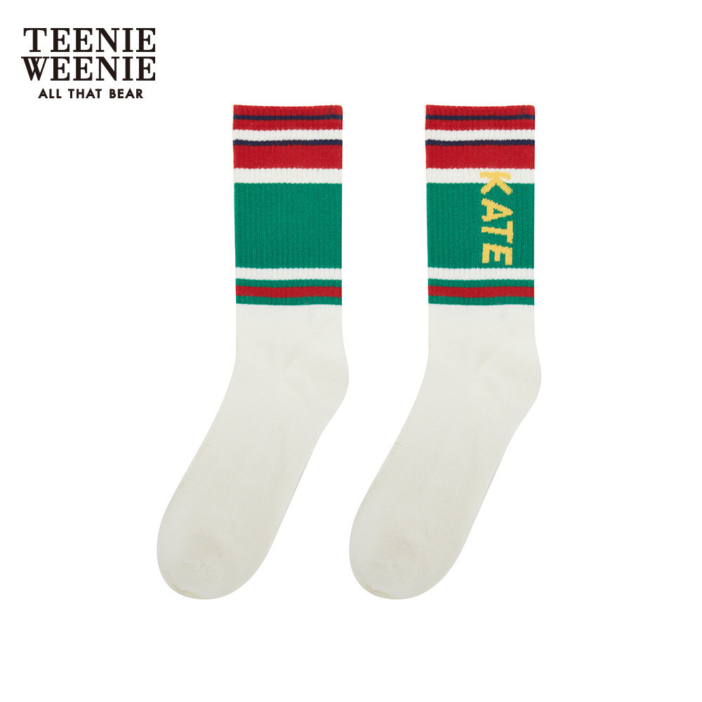 TeenieWeenie Bear Striped Socks Kids Spring Summer 2021 New Women's Letter Socks TTYY21S103A