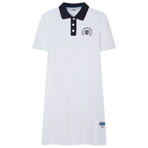 TeenieWeenie Bear Summer Casual American College Sports Style Contrast Color Simple POLO Dress Short Skirt Women