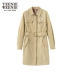 Teenie Weenie gấu váy mùa hè áo khoác nữ mỏng dài áo khoác nữ TTJT82360W - Trench Coat áo khoác len nữ Trench Coat