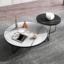 Italian minimalist size round tea table combination round Nordic rock board tea table modern small apartment marble coffee table