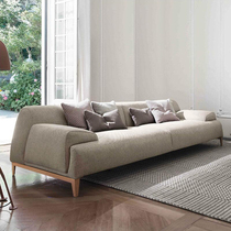 Nordic latex fabric sofa three-person four small apartment solid wood simple modern straight sofa living room combination