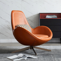 Light luxury single sofa chair rotating designer reading egg shell chair Nordic tiger chair living room balcony lounge chair