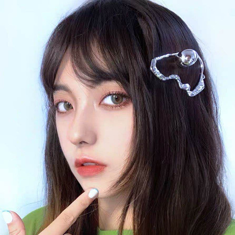 2020 - European and American new tide in red hair hoops female simple lily clip header with metal hollow hair clamp clamp