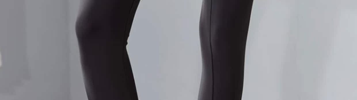 Quần legging nữ y tá nhỏ màu đen trơn quần cao eo mặc quần mỏng mỏng ấm quần sáng bóng quần đơn - Quần nóng lên quần ấm thu đông nam