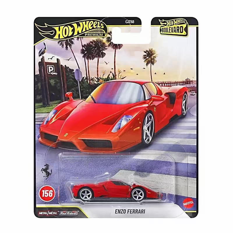 [Includes Protective Case] Hot Wheels Garden Avenue 32 Ferrari Enzo Car Culture Iron Base Rubber Tires
