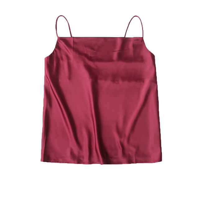 New Irregular Silk Thin Camisole Women's Summer Korean Version Solid Color Versatile Silk Satin Bottoming Shirt Top