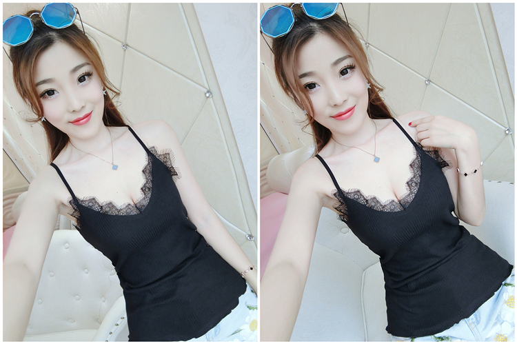 Camisole nữ 2017 phiên bản Hàn Quốc của phụ nữ mới ren cổ chữ V mặc áo không tay bên ngoài mặc áo áo ba lỗ