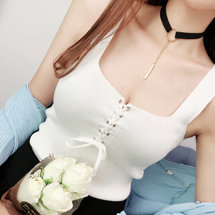 Áo yếm nữ mùa hè 2018 mới bên trong quai ngắn gợi cảm, áo thun mỏng vừa vặn áo sơ mi nữ đẹp