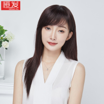 Wig sets female real man hair long hair tail strap style straight hair headgear invisible nature moms real hair sets summer