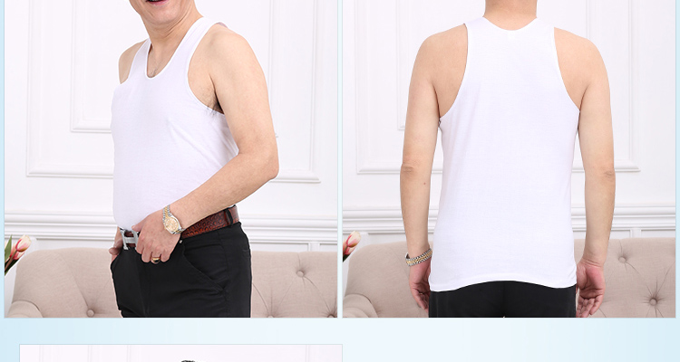 Cũ áo sơ mi trung niên cotton t-shirt áo nam kích thước lớn ngắn tay cotton lỏng sling rào cản vest daddy