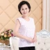 Áo vest nữ trung niên và cao tuổi cotton mỏng phần mùa hè lỏng lẻo áo nỉ cỡ lớn không tay bà già tay ngắn - Áo vest ao lot nam Áo vest