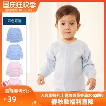 Gruijia Newborns Long Sleeve Blouse New Autumn Childrens Clothing Baby Clothes Top Shoulder Open Home Clothes Leyou