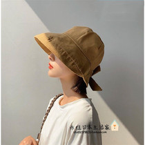Japanese GP bow fishermans hat children ins Joker face-covering basin hat wide eaves summer sun sun hat