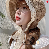 Japanese lace straw hat female lace GP sunshade sun sun hat sea beach hat