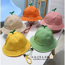 Japanese childrens sun hat spring summer GP thin baby grass fisherman hat cute boy and girl boy basin hat