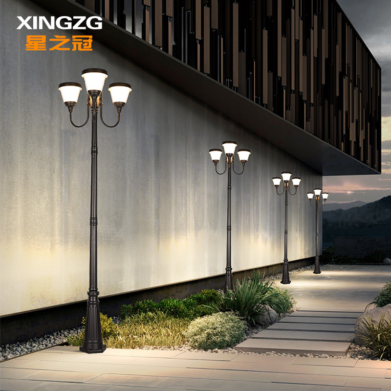 Solar Yard Lamp Waterproof Outdoor Home Induction 3 m Outdoor Garden Villa Super Bright High Pole Cell Street Lights-Taobao