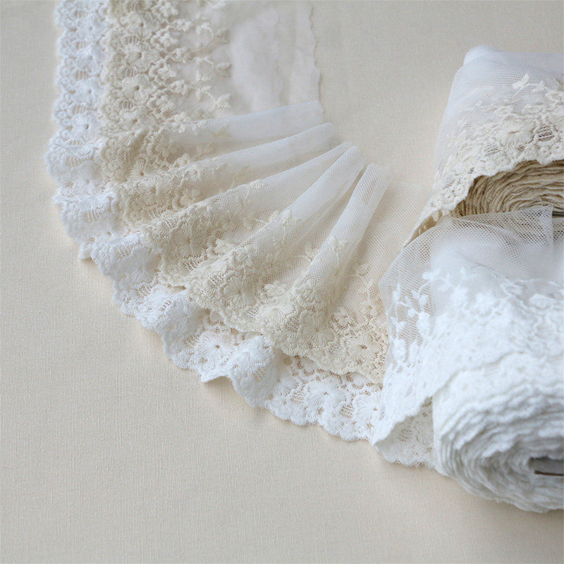 White light apricot water soluble embroidery lace dress skirt curtain sofa decorative fabric accessories