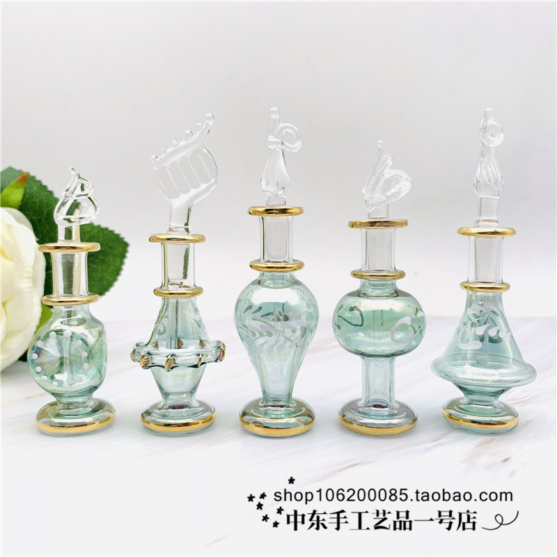 Egypt Imported Handicrafts Essence Bottles Essential Oils Bottles Characteristics Perfume Bottle Containers 5 cm Green Home