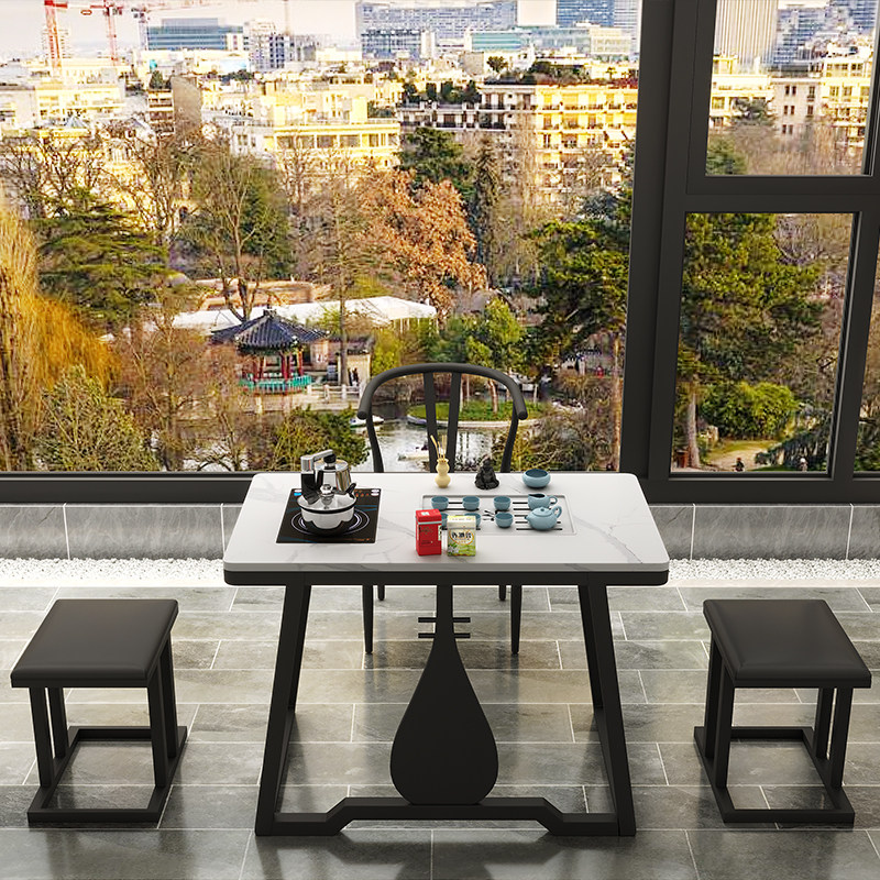 Small tea table household slate tea brewing table tea set set one balcony small tea table and chair combination bay window small table