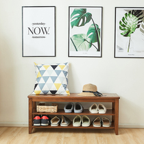 Solid wood shoe-changing stool at home door can sit on shoe cabinet shoe rack into the home wearing shoes stool corridor entrance entrance door test shoe stool