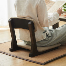 Japanese style solid wood bay window tatami seat dormitory bed lazy chair legless small stool backrest low chair sitting on the ground