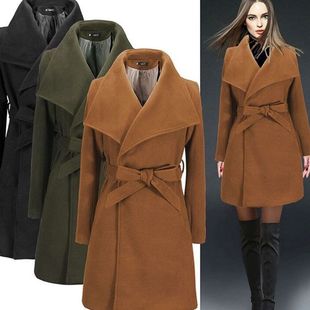 S-XXL мисс большие шерстяные пальто мода зима женщина шерсть пальто куртка