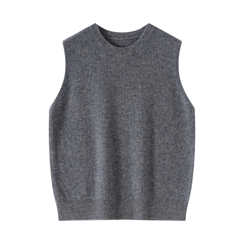 Seamless Round-Neck Wool Vest for Women, Loose Sleeveless Wool Knit Sweater, Versatile Layering Vest Seamless Round-Neck Wool Vest for Women, Loose Sleeveless Wool Knit Sweater, Versatile Layering Vest