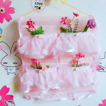 Pink Hanging Bag Home Cloth Arts Lace Soft Dress Multi-Outlet Hanging Bag Containing Hanging Bag Storage Bag
