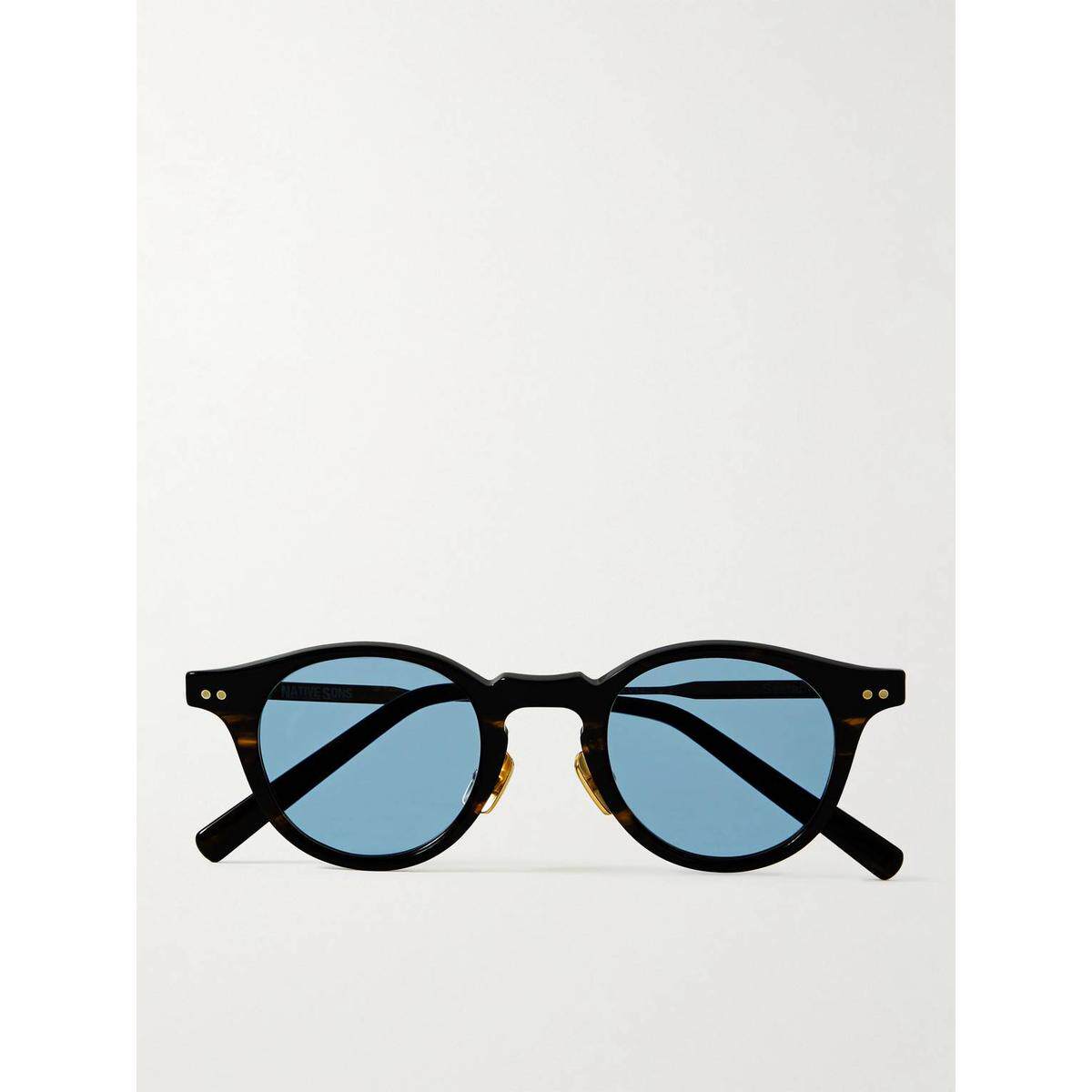 Native Sons Sextand round-frame tortoise-coloured vinegar fiber gilded sunglasses 2022 new spring and summer
