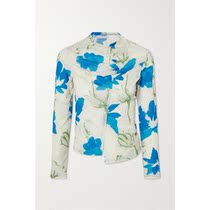 Rejina Pyo Alix asymmetric pleated floral print plain dress women 2021 New