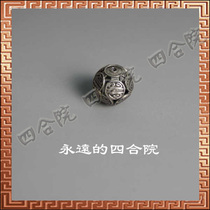 Sihe courtyard 11mm hand-carved Shou word pattern old silver handstring Buddha beads face beads 99 sterling silver Special