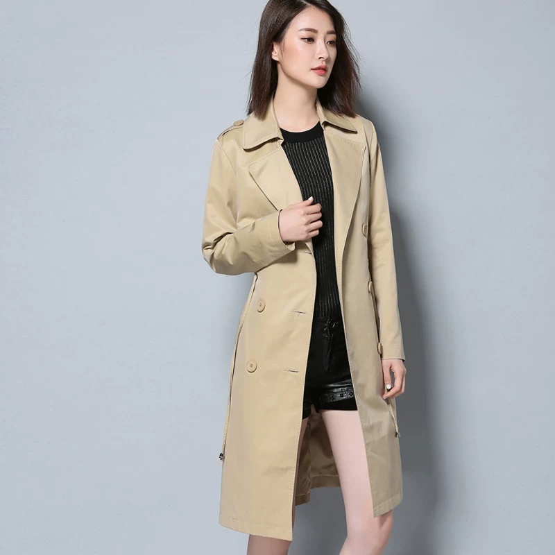Длинный осенний плащ, куртка, корейский стиль, тренд 2017, slim fit, оверсайз